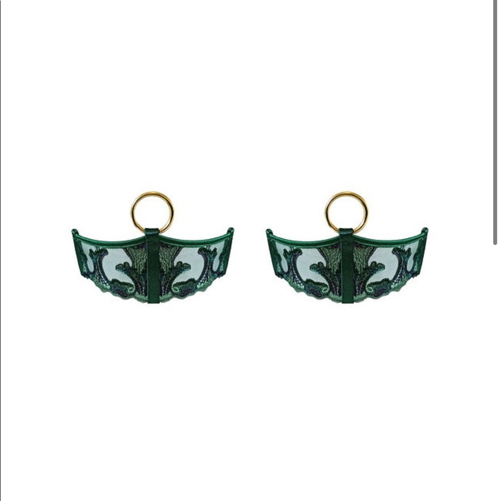 SOLD Bordelle Aurea Garters Eden Green Adjustable NWT - Picture 2 of 5